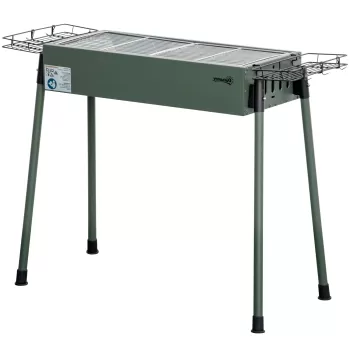 Outsunny Gratar Portabil cu Carbuni de Gratar cu Cosuri de Condimente si Carlige, Plita Compacta din Otel Inoxidabil pentru Camping Picnic | AOSOM RO imagine