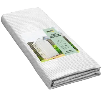 Outsunny Husa de inlocuire pentru sera de gradina 140 x 73 x 190 cm cu fereastra, usa anti-UV pentru gradina - Alb | Aosom Romania imagine