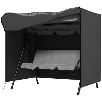 Outsunny Husa de protectie pentru balansoar de gradina din material Oxford 177 x 114 x 152 cm gri inchis | Aosom Romania imagine