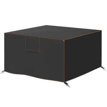 Outsunny Husa de protectie pentru mobilier de gradina rezistenta la iarna, impermeabila, anti-UV, material Oxford 420D 125x125x74cm Negru | Aosom Romania imagine