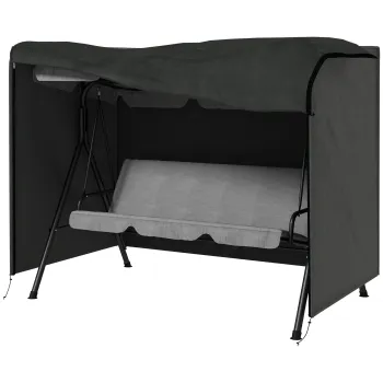 Outsunny Husa pentru balansoar de gradina, husa pentru balansoar Hollywood, prelata de protectie, impermeabila, 205 x 124 x 164 cm, Gri inchis | Aosom Romania imagine
