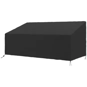 Outsunny Husa pentru canapea exterior impermeabila 3 locuri, husa banc gradina Tesatura Oxford 600D, 218 x 111 x 63/101 cm, negru | Aosom Romania imagine