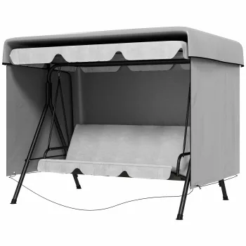Outsunny Husa pentru mobilier de gradina, husa de protectie pentru mobilier exterior, 215 cm x 155 cm x 150 cm, Gri | Aosom Romania imagine