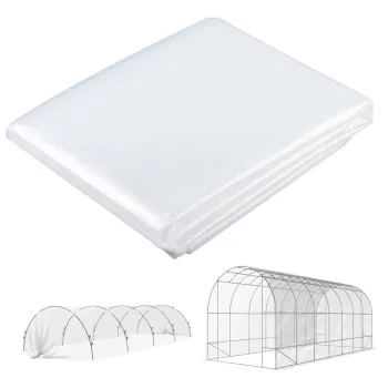 Outsunny Husa pentru sera din plastic, prelata pentru acoperirea plantelor, rezistenta la UV, impermeabila, 7 x 8 m | Aosom Romania imagine