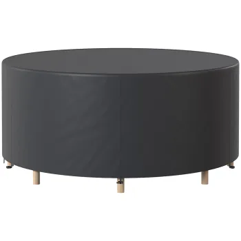 Outsunny Husa protectie pentru mobilier de gradina, rezistenta la iarna, impermeabila, anti-UV, prelata 420D tesatura Oxford O214x70Hcm Negru | Aosom Romania imagine