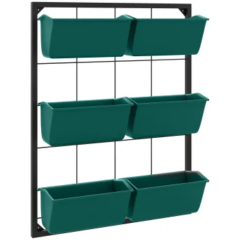 Outsunny Jardiniera de perete pe 3 nivele cu 6 ghivece pentru int | Aosom Romania imagine