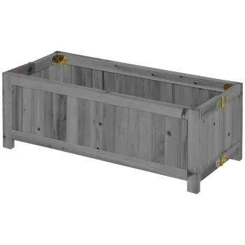 Outsunny Jardiniera din Lemn Pliabila Jardiniera Ridicata pentru Culturi Legume Flori in Curte Balcon Terasa 70x30x25 cm Gri | Aosom Romania imagine