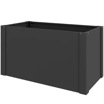 Outsunny Jardiniera inalta cu fund deschis, ghiveci cu bara de intarire si manusi, 102 x 52 x 55 cm, Negru | Aosom Romania imagine