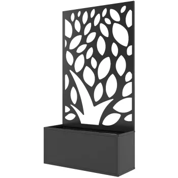 Outsunny Jardiniera metalica cu spalier, montare pe perete sau independent, jardiniera cu panou de protectie | Aosom Romania imagine