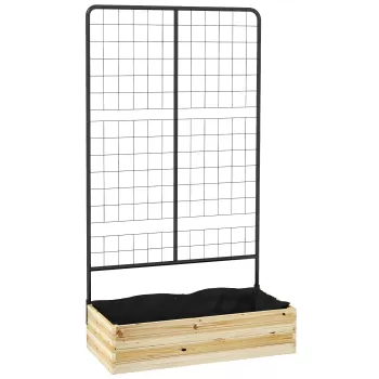 Outsunny Jardiniera tip grilaj din lemn, pentru a cultiva ierburi si flori, pentru gradina, terasa, veranda imagine