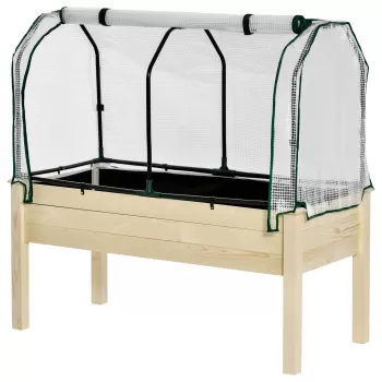 Outsunny jardiniera tip sera, pentru plante, 121x55x117cm, lemn | Aosom Ro imagine