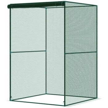 Outsunny Jaula de Cultivo para Plantas 120x120x180 cm cu Usa Enrollabila si Structura din Otel pentru Gradina Terrasa Culoare Verde | Aosom Romania imagine