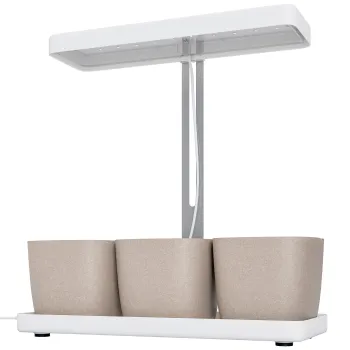 Outsunny Lampa pentru Plante cu 42 de Lumini LED si 3 Vase 45x18.8x47.8 cm Alb | Aosom Romania imagine