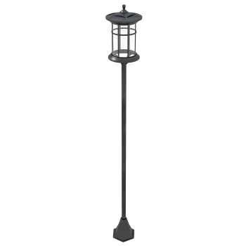 Outsunny Lampa Solara, Lumina Stradala in Aer Liber, Impermeabil pentru Terasa, Gradina, Curte, Cale, 23.5x23.5x184 cm, Alb imagine
