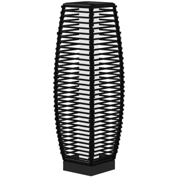 Outsunny Lampadar solar, Lampa de exterior pentru gradina Lampa pentru alee si iluminat decoratic cu lumini LED cu pornire/oprire automata pentru veranda, curte, gradina, terasa, Negru imagine