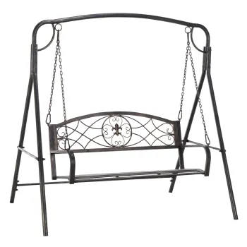Outsunny Leagan de gradina Banca-leagan pentru gradina Outdoor-Schaukel, design vintage, aspect alama, 167 cm x1 23 cm x 175cm | Aosom Romania imagine