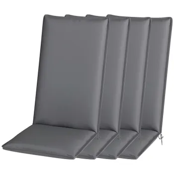 Outsunny Lot de 4 perne de scaun pentru exterior cu curele si banda reglabila, anti-decolorare UPF50+, 124x50x5cm, gri | Aosom Romania imagine