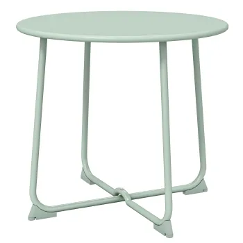 Outsunny Masa de cafea de exterior pentru 2 persoane, masa de gradina rotunda cu baza in X si structura metalica, O 50 x 45,5 cm verde inchis | Aosom Romania imagine
