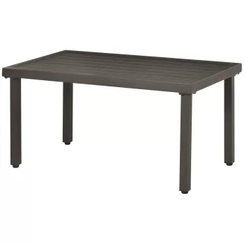 Outsunny Masa de Cafea, Masa Laterala Dreptunghiulara pentru Aer Liber, cu Blat din Placa Metalica, Maro | AOSOM RO imagine