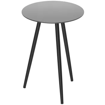 Outsunny Masa de cafea mica rotunda, masa de sprijin, blat din sticla securizata, picioare ascutite, cadru din otel, O 40 x 50 cm, negru | Aosom Romania imagine