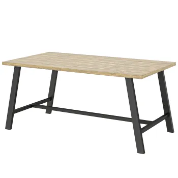 Outsunny Masa de cafea pentru exterior, masa laterala metalica dreptunghiulara cu blat cu aspect de lemn, 100 x 55 cm, Maro | Aosom Romania imagine