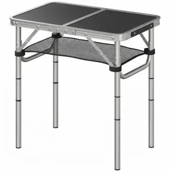 Outsunny Masa de Camping Pliabila 60 cm, Picnic cu Strat de Plasa, Negru | Aosom Romania imagine