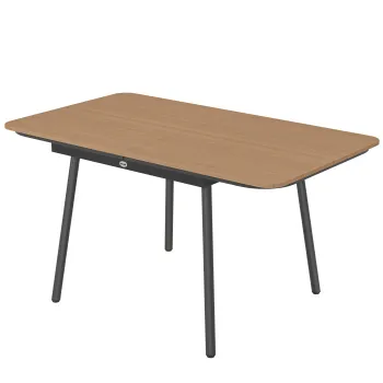 Outsunny Masa de gradina 140 x 80 cm pentru 6 persoane rezistenta la rugina masa de exterior cu blat WPC Picioare reglabile, Teak | Aosom Romania imagine