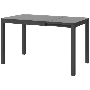 Outsunny Masa de Gradina Extensibila de 85/125x70x73 cm, Masa de Dining pentru 4-6 Persoane din Aluminiu cu Blat din Sticla, Pentru Patio, Terasa, Balcon, Exterior, Gri Inchis | Aosom Romania imagine