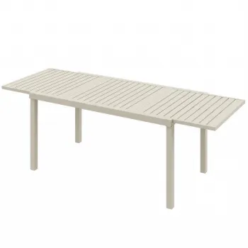 Outsunny Masa de Gradina Extensibila pentru 6-8 Persoane, din Aluminiu cu Blat cu Lamele, Alb | Aosom Romania imagine