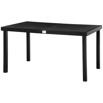 Outsunny Masa de gradina pentru 6 persoane Masa din aluminiu Mobilier de gradina Mobilier lounge usor de intretinut plastic Negru 140 x 90 x 74 cm | Aosom Romania imagine