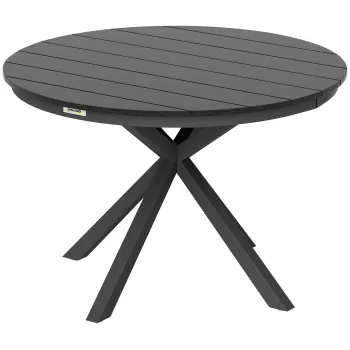 Outsunny Masa de gradina rotunda O 118 cm cadru din aluminiu pentru balcon, veranda, patio, negru | Aosom Romania imagine
