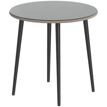 Outsunny Masa de luat masa pentru gradina cu blat din sticla securizata cu margine din ratan cadru din otel 80x80x74 cm gri | Aosom Romania imagine