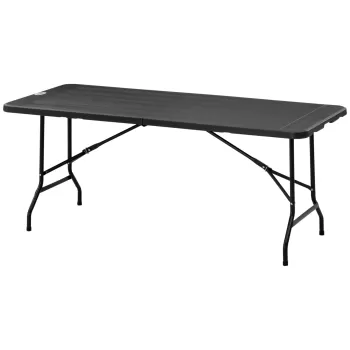 Outsunny Masa de Luat Masa Pliabila pentru Terasa pentru 6 Persoane, Masa Dreptunghiulara de Exterior cu Blat HDPE | AOSOM RO imagine