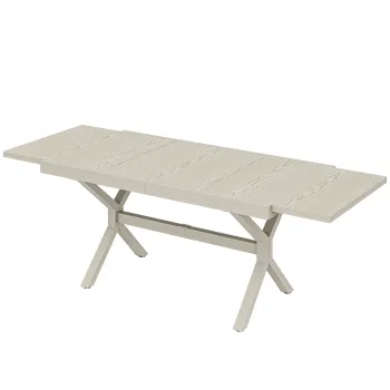 Outsunny Masa Extensibila de Gradina pentru 8-10 Persoane, din Aluminiu si Otel, 154/214x85x73 cm, Gri | Aosom Romania imagine
