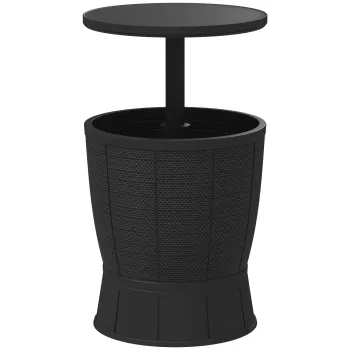 Outsunny Masa-Frigider pentru Exterior 41 L 3 in 1 Cool Bar Masa Auxiliara cu Inaltime Reglabila Galeata pentru Gheata Capac Rabatabil Negru | Aosom Romania imagine