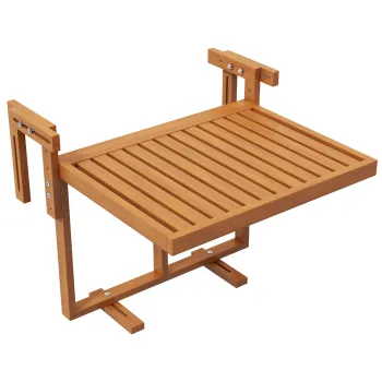 Outsunny Masa Suspendata de Exterior pentru Veranda, Masa Reglabila de Bar pentru Balcon pentru Balustrad, Blat Suport cu Montare pe Perete imagine