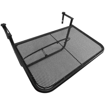 Outsunny Masuta de Balcon Suspendabila Brate si Raft Reglabile, Negru 60 x 56.5 x 45 cm imagine