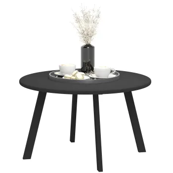 Outsunny Masuta de Gradina Rotunda in Stil Industrial cu Picioare Antiderapante, O70x42 cm, Negru | Aosom Romania imagine