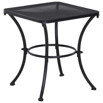Outsunny Masuta pentru Gradina din Otel cu Blat Perforat, Masuta Patrata pentru Exterior 45x45x50 cm, Negru | AOSOM RO imagine