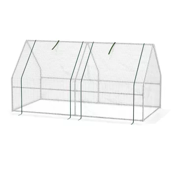 Outsunny Mini Sera Portabila de 180x90x90cm pentru Gradina in Aer Liber cu Usi Mari cu Fermoar si Acoperis din PE pentru protectie impotriva Apei/UV, Alb imagine