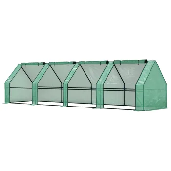 Outsunny Mini Sera Portable Tunel pentru Cresterea Plantelor si Florilor cu Usi Rulabile cu Fermoar, Verde | Aosom Romania imagine