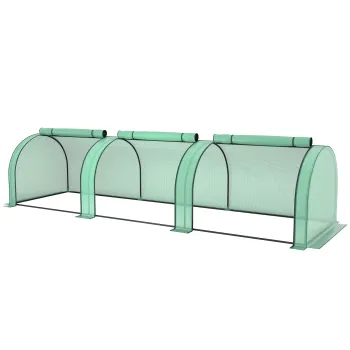 Outsunny Mini sera tunel cu acoperire PE, cadru din otel si usi cu fermoar, Verde | Aosom Romania imagine