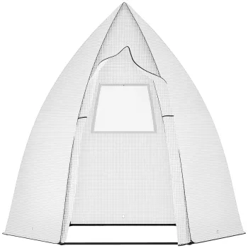 Outsunny Mini Sopron pentru Plantare cu Usi Rulante pentru Gradina si Balcon Protectie iarna Alb 160 x 140 x 180 cm | Aosom Romania imagine