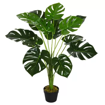 Outsunny monstera artificiala, cu ghiveci ?16 x 85cm | AOSOM RO imagine