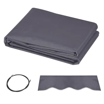 Outsunny Panza de Schimb pentru Copertina Retractabila Anti UV 30+, 3.47x2.4 m, Gri | Aosom Romania imagine