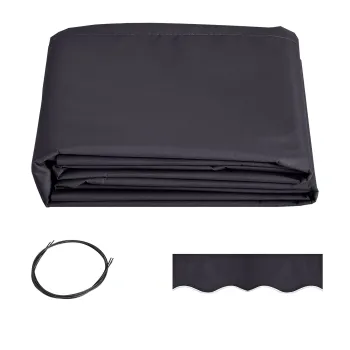 Outsunny Panza de Schimb pentru Copertina Retractabila Anti UV 30+, 3.47x2.9 m, Gri | Aosom Romania imagine