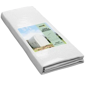 Outsunny Panza de Schimb Sera Tunel 6 m2, panza PE Anti-UV impermeabila 6 ferestre + Usa Infasurabila cu Fermoar Alb | Aosom Romania imagine