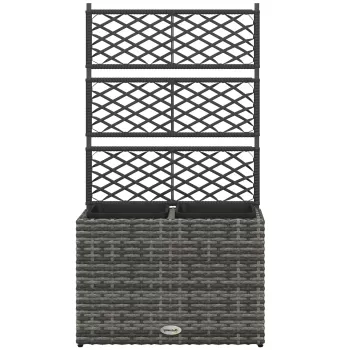 Outsunny Pat De Flori De Sine Statator Cu Doua Cutii De Plante Pentru Gradina 57x30x107cm Mixt Gri imagine