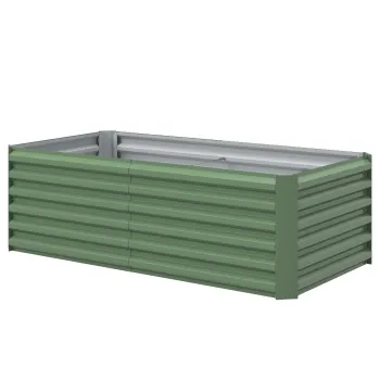 Outsunny Pat de gradina ridicat din otel galvanizat, cu fund deschis, 180 x 90 x 57,5 cm, verde deschis | Aosom Romania imagine
