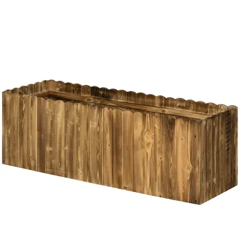 Outsunny Pat inaltat pentru plante, jardiniere pentru ierburi, legume si flori, lemn de brad, 120 x 40 x 40 cm | Aosom Romania imagine